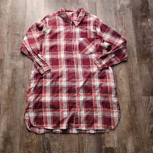 Vanilla Star Flannel Plaid Shirt Dress Tunic